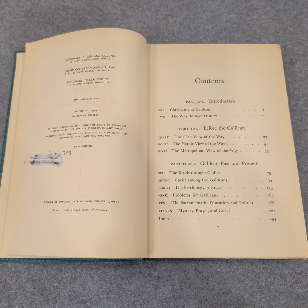 The Galilean Way Jeremy Ingalls 1953 First Edition Hardcover Christian History - Picture 3 of 3